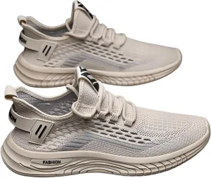 lilaBelle]【Athletic Casual Shoes Men's Breathable Running ers | Non-Slip Gym Footwear with Mesh Upper & Soft Sole | Lightweight -Season Walking Shoes for Sports & Street Style Off-White