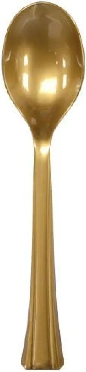 Lillian 48-Pack Plastic Soup Spoons Cutlery Bag, Gold