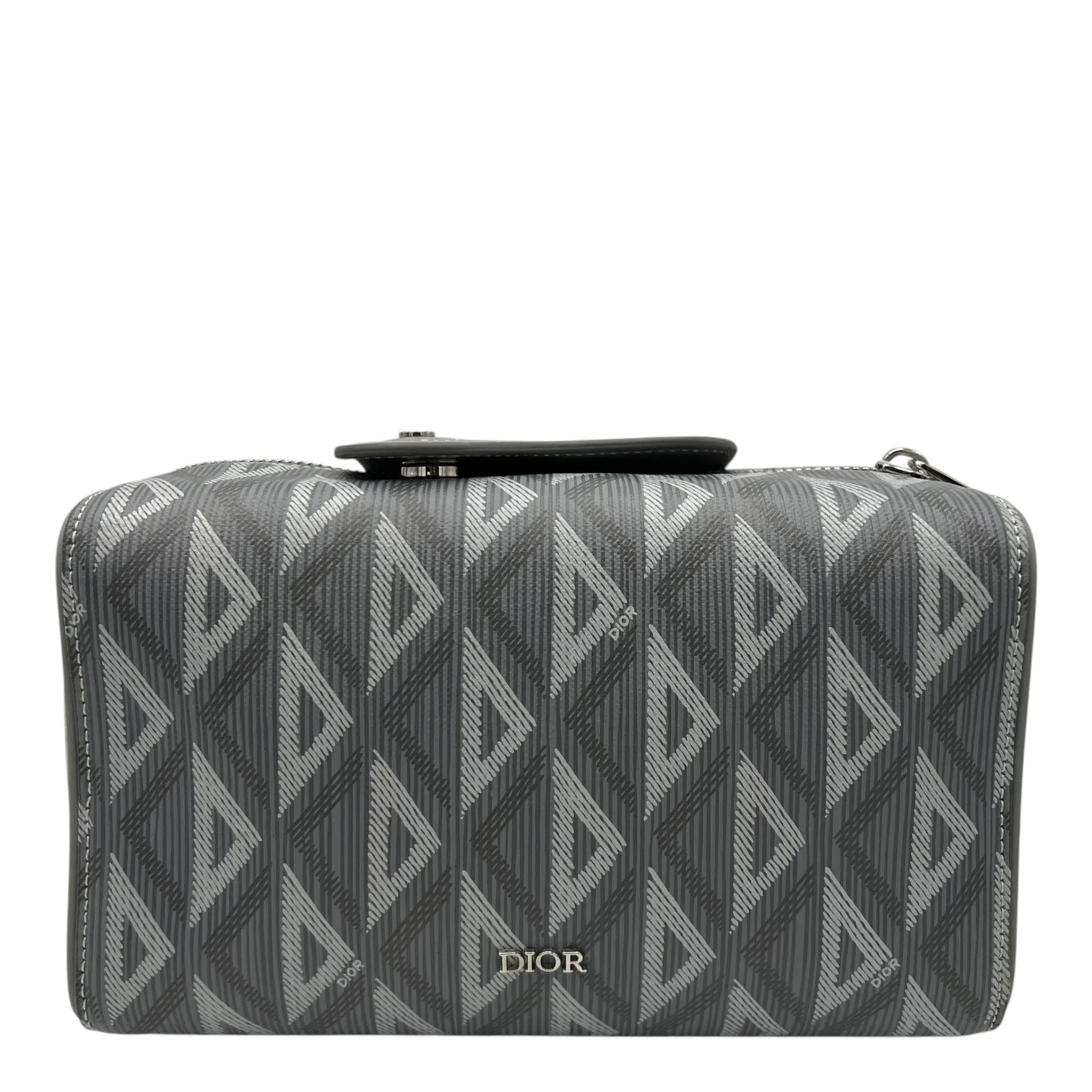Lingot 22 Grey Crossbody Bag in Coated Canvas, Silver hardware