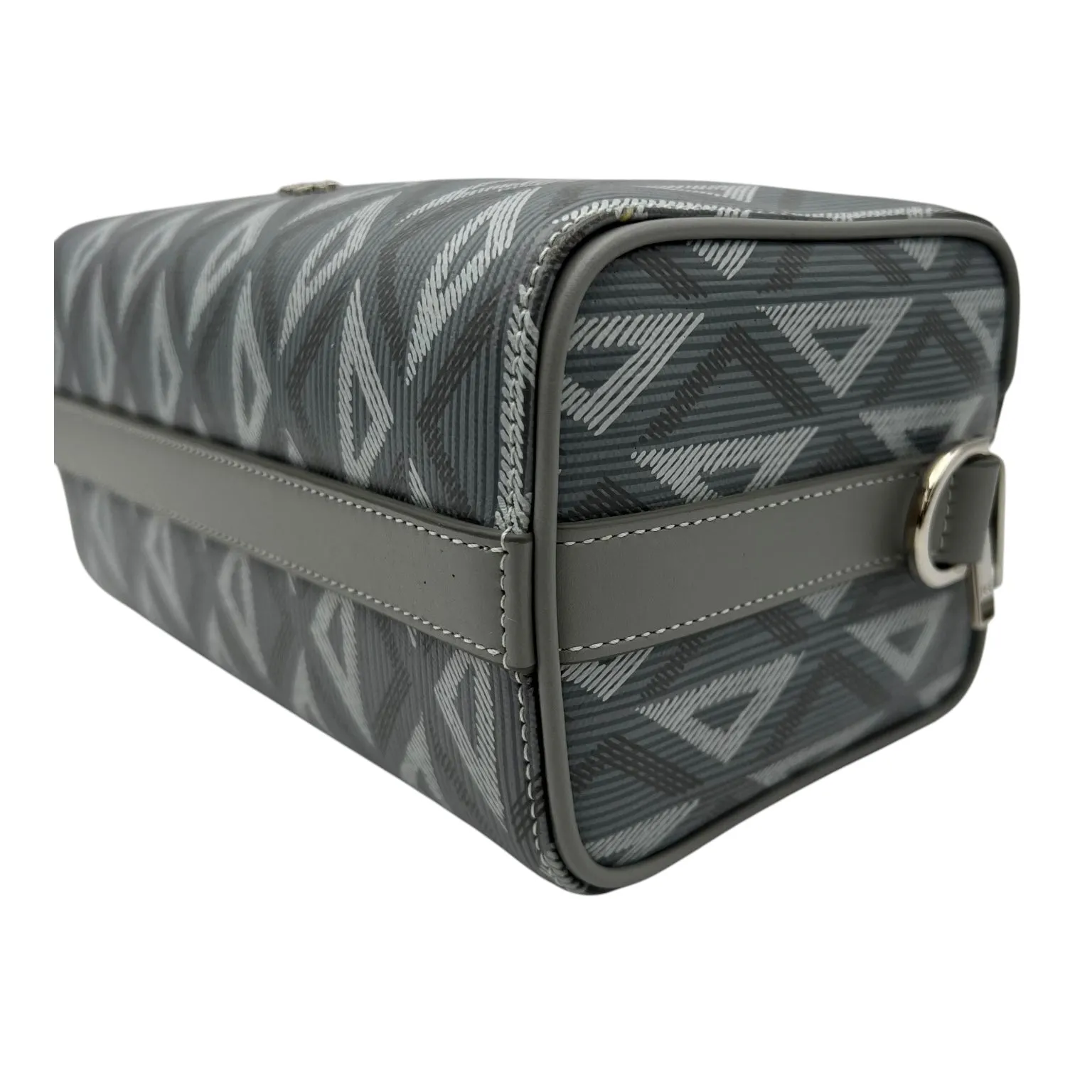 Lingot 22 Grey Crossbody Bag in Coated Canvas, Silver hardware