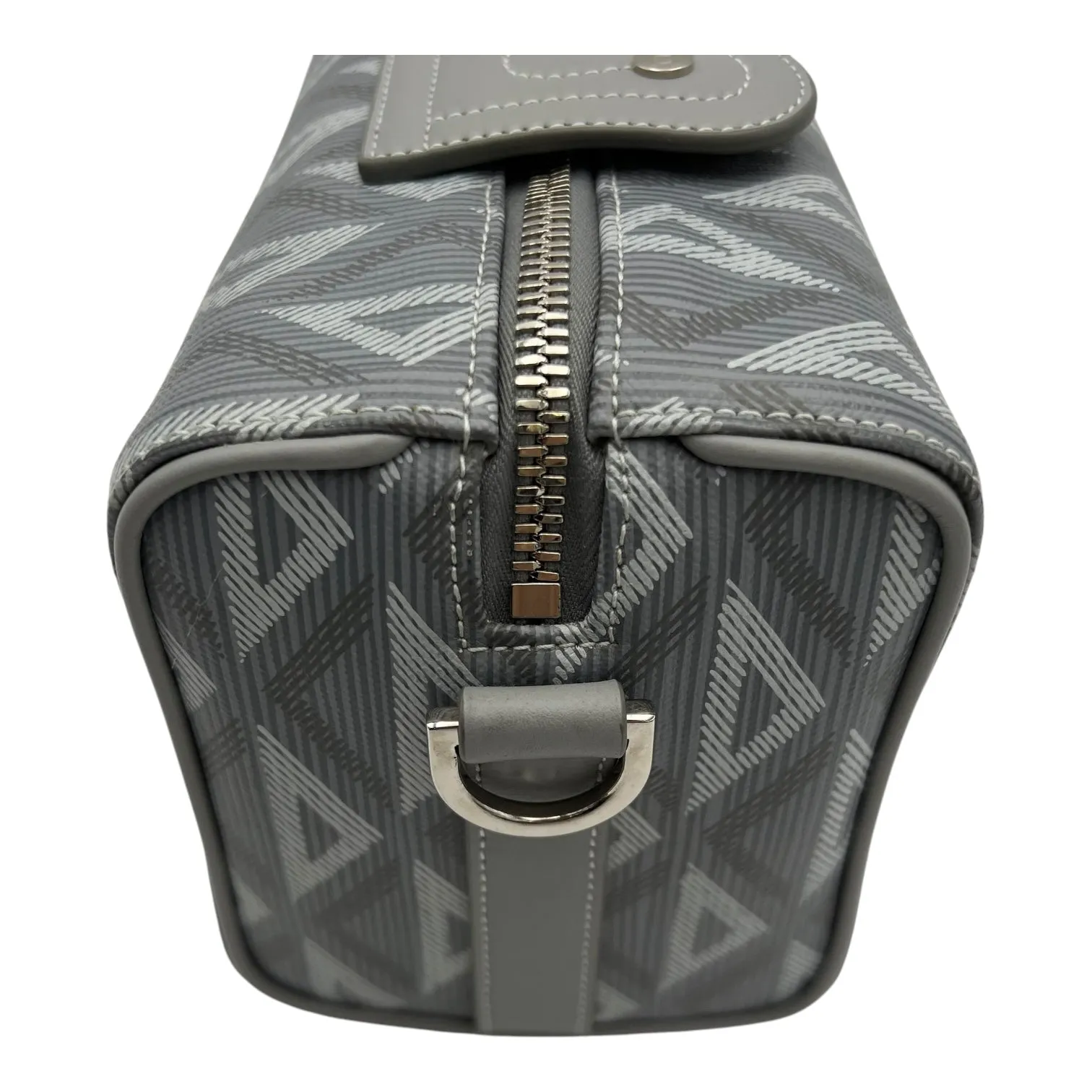 Lingot 22 Grey Crossbody Bag in Coated Canvas, Silver hardware
