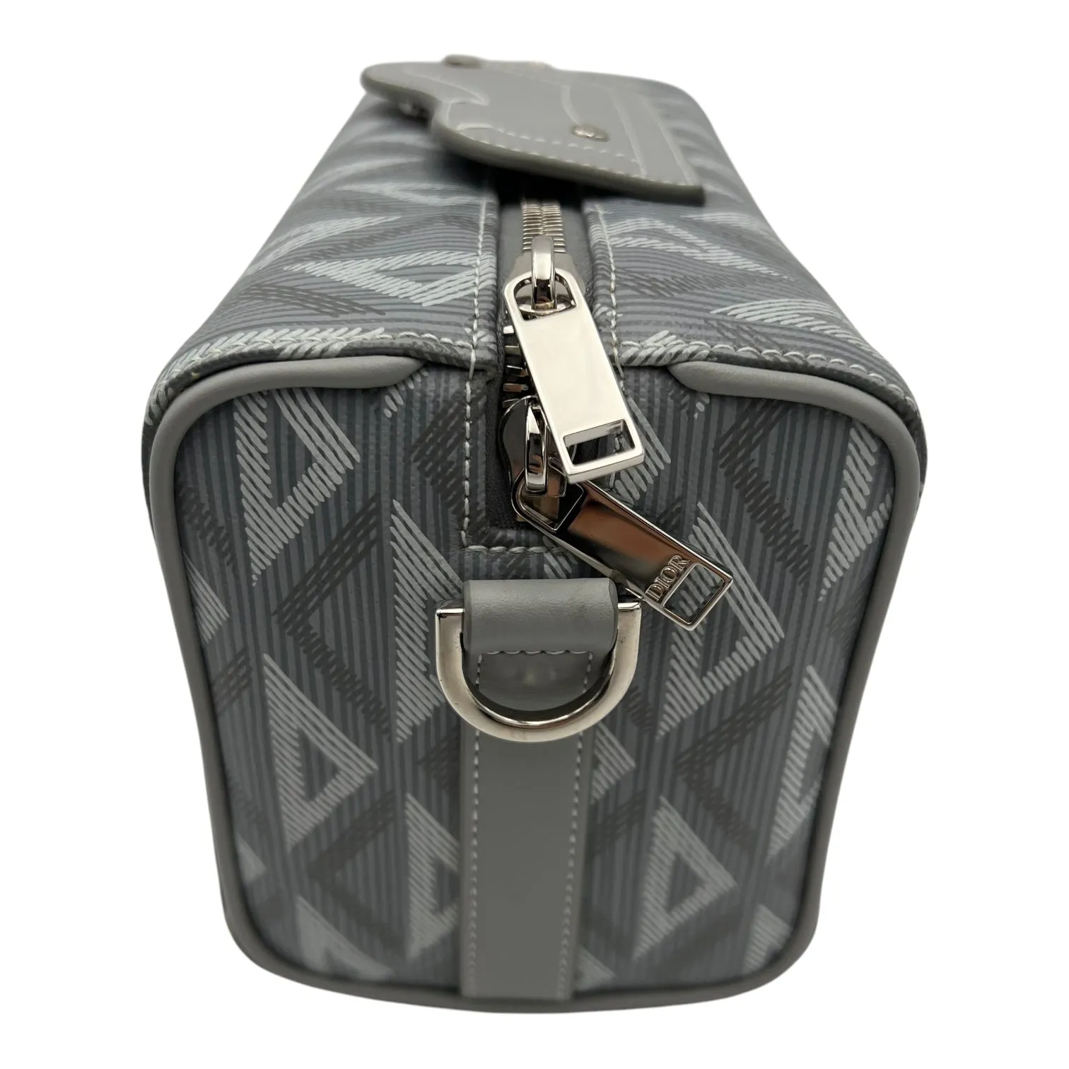 Lingot 22 Grey Crossbody Bag in Coated Canvas, Silver hardware