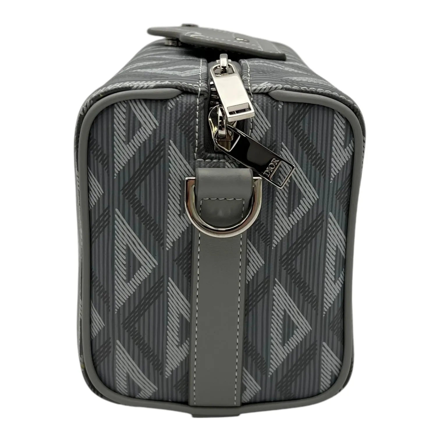 Lingot 22 Grey Crossbody Bag in Coated Canvas, Silver hardware