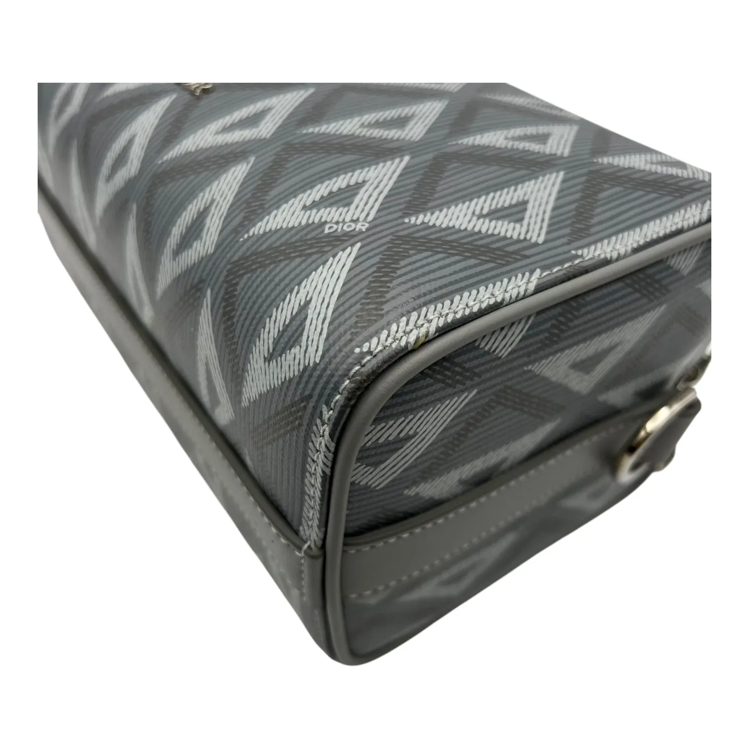 Lingot 22 Grey Crossbody Bag in Coated Canvas, Silver hardware