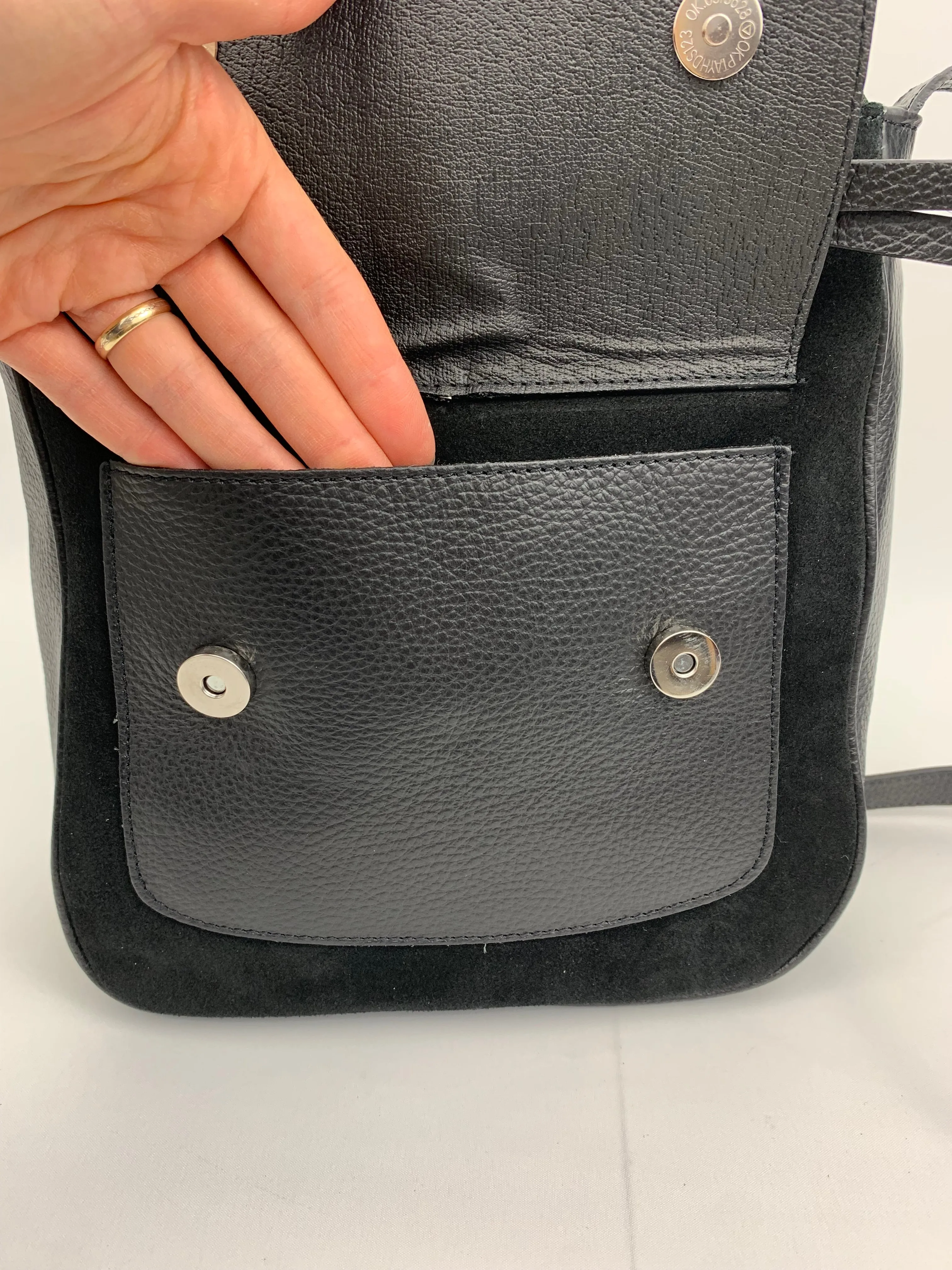 LISBON - real leather with suede crossbody bag