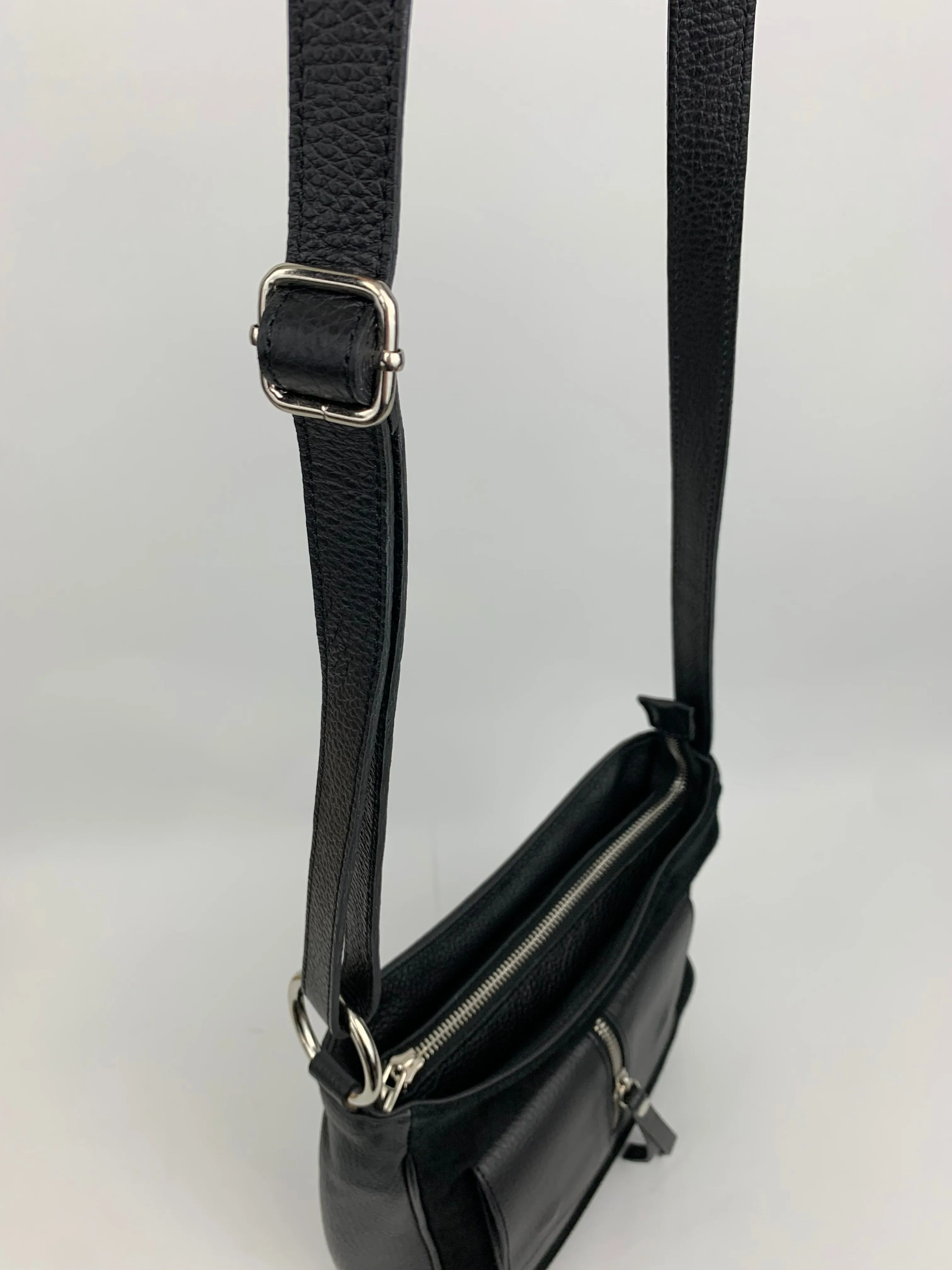 LISBON - real leather with suede crossbody bag