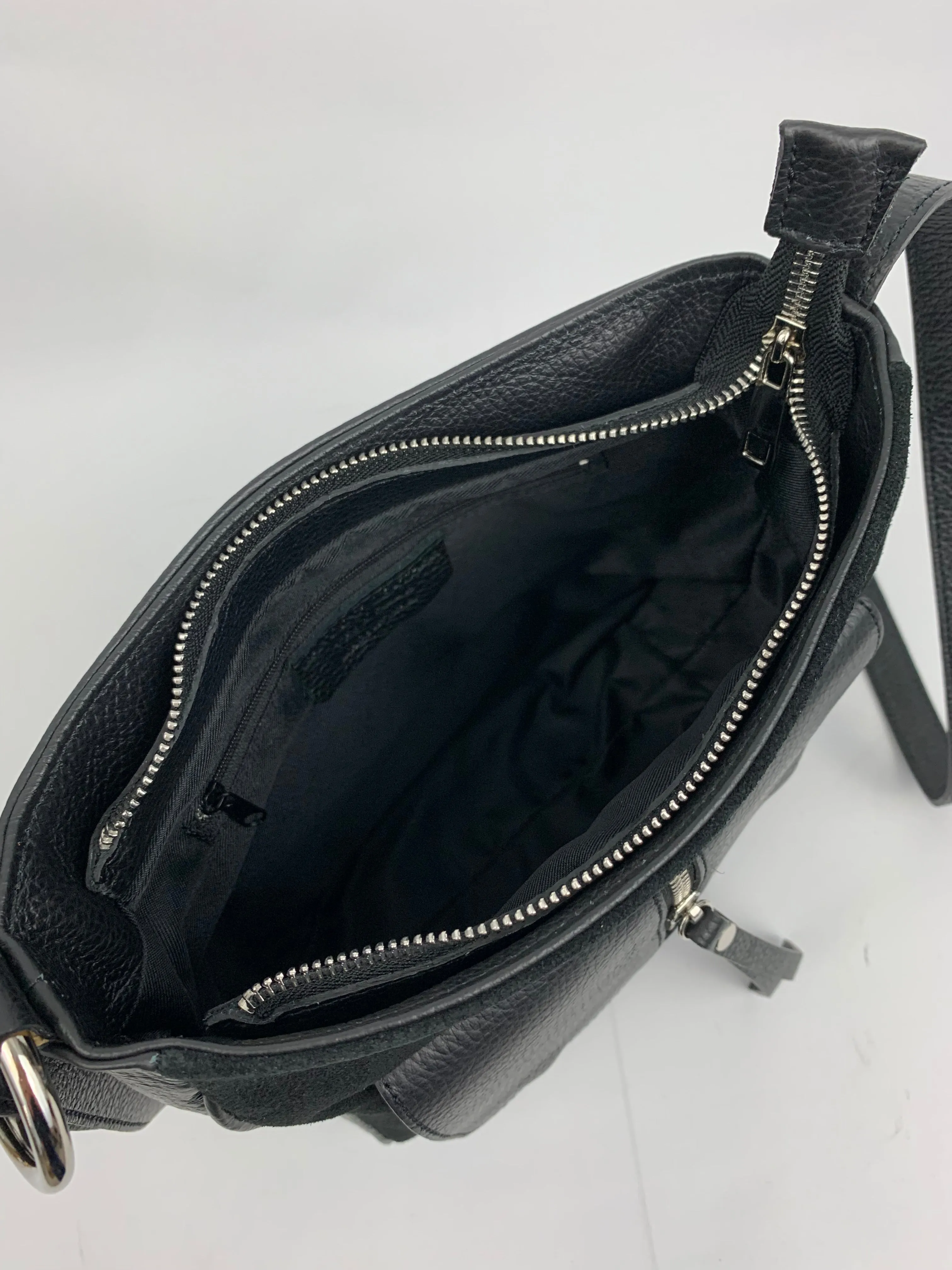 LISBON - real leather with suede crossbody bag