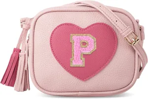 Little Girl Heart Purse, Toddler Kids Crossbody Bag with Tassel, Personalized Initial Purse Gifts for Teens Daughter Sister