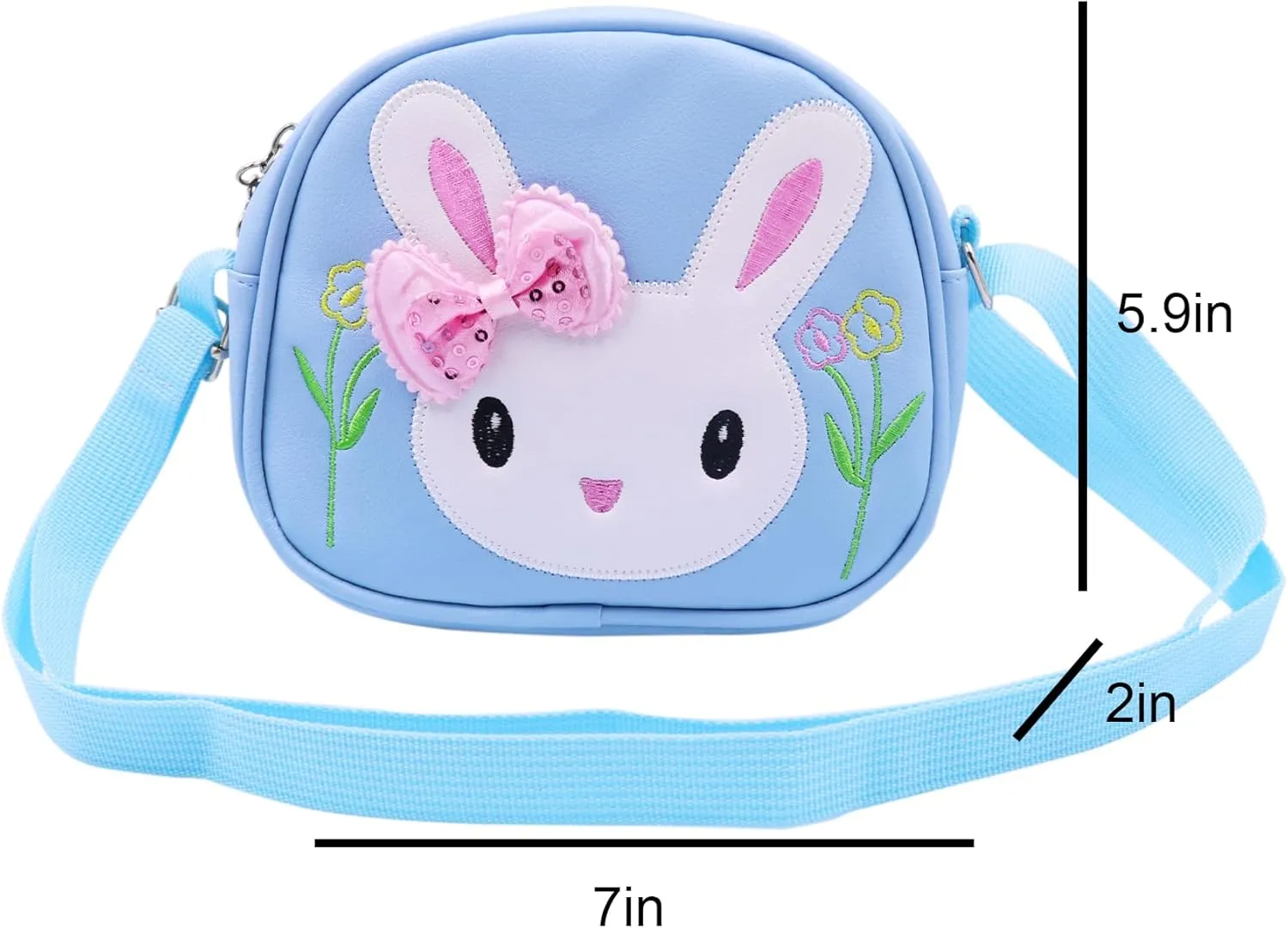 Little Girls' Cute Rabbit Crossbody Purse Small Bow Shoulder Bag Handbag for Kids Toddlers