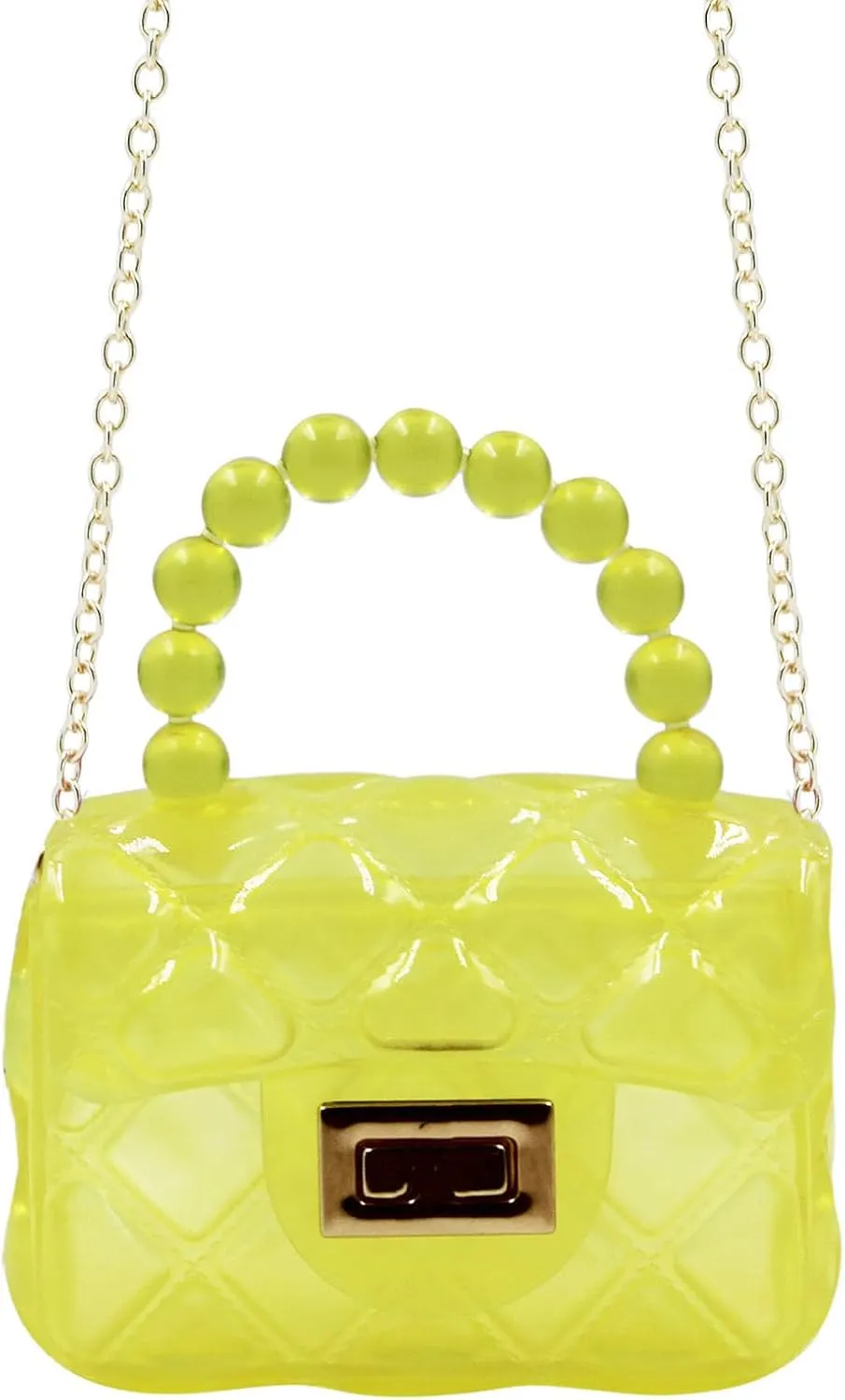 Little Girls Mini Jelly Purse Candy Color Transparent Small Crossbody Bag Cute Princess Handbags with Pearl Handle