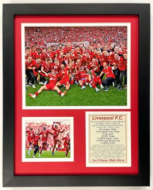 Liverpool F.C. | 2024-2025 English Premier League EPL Champions | Anfield Collectible | Liverpool Football Club Memorabilia | Framed Picture and Photo Collage Gifts | (Clinching Win Pose, 12"x15", Framed)