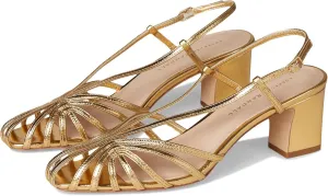 Loeffler Randall Women's Priscilla Lattice Slingback Mid Heel Sandals