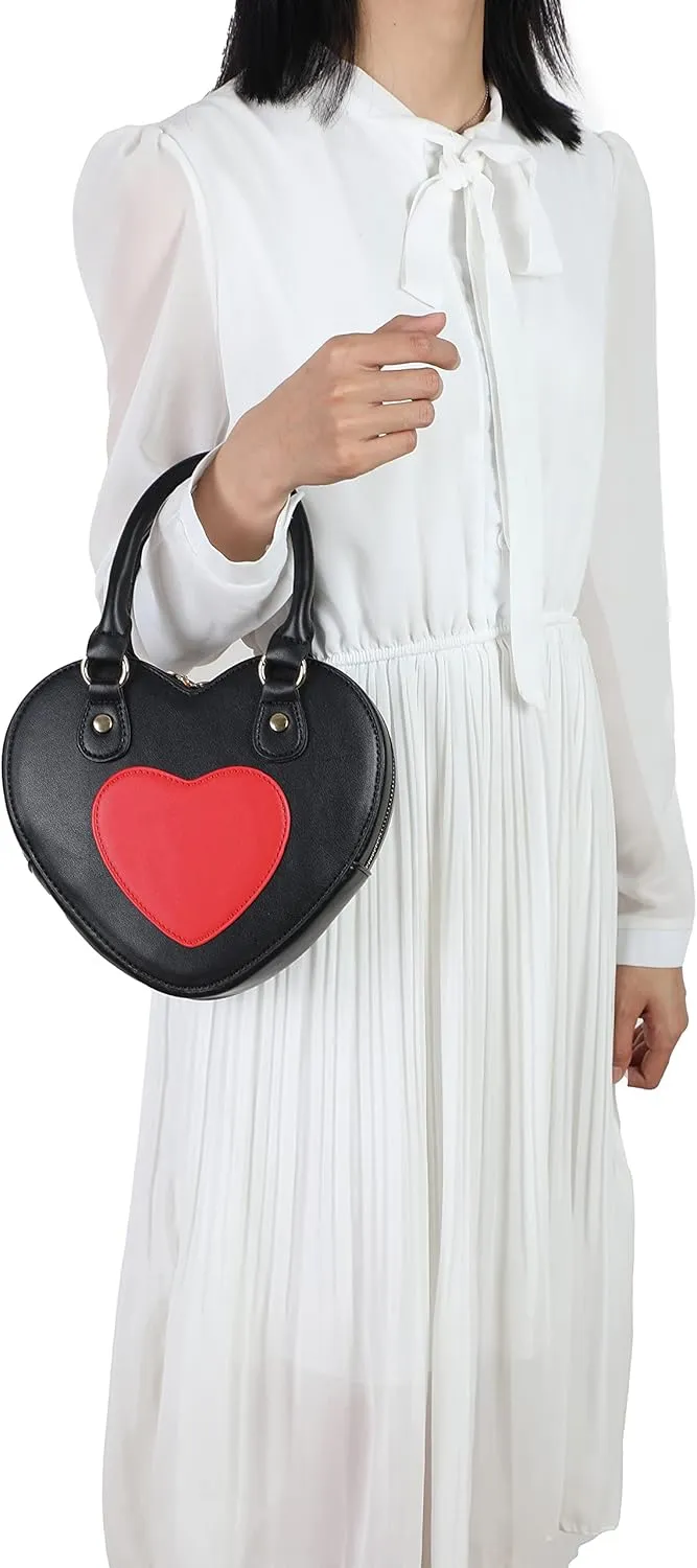 lola mae Heart Shape Crossbody Bag Zip Around Shoulder Handbag