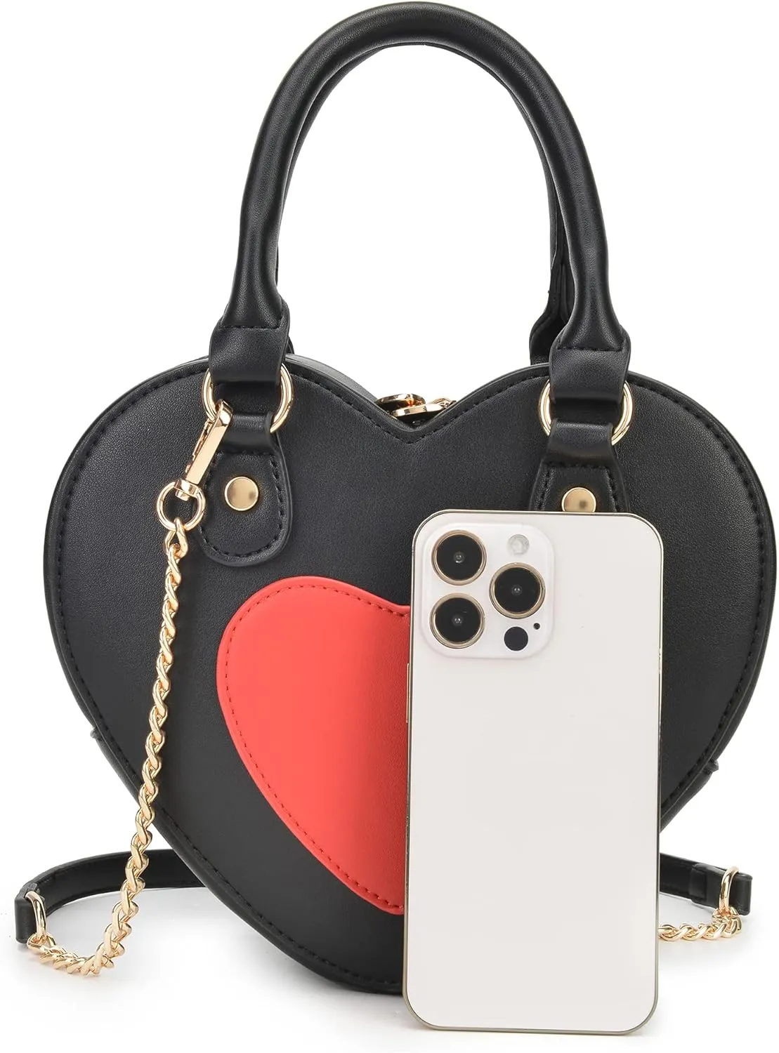 lola mae Heart Shape Crossbody Bag Zip Around Shoulder Handbag