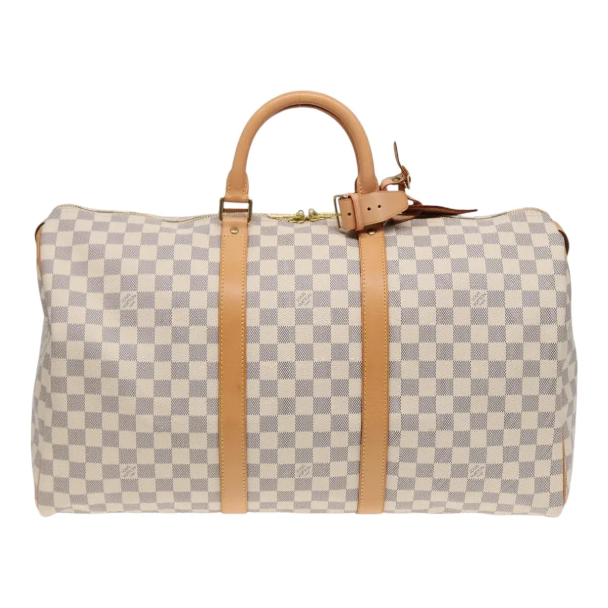 LOUIS VUITTON Damier Azur Keepall 50 Boston Bag N41430 LV 83727A
