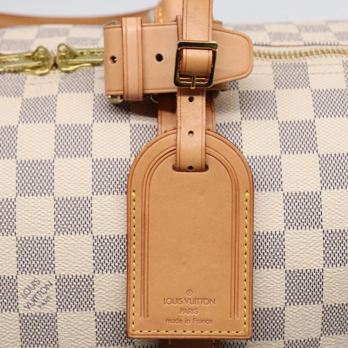 LOUIS VUITTON Damier Azur Keepall 50 Boston Bag N41430 LV 83727A