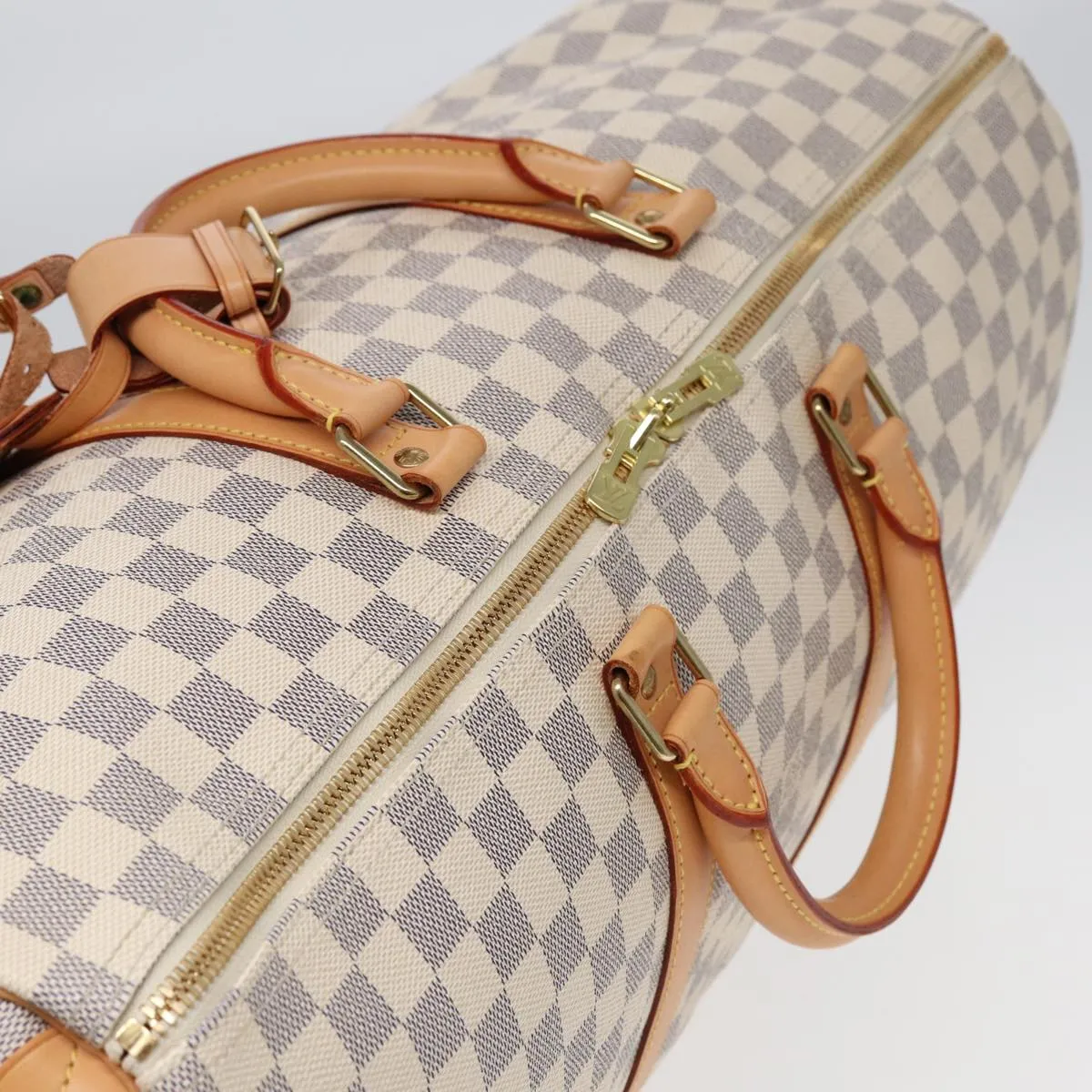 LOUIS VUITTON Damier Azur Keepall 50 Boston Bag N41430 LV 83727A