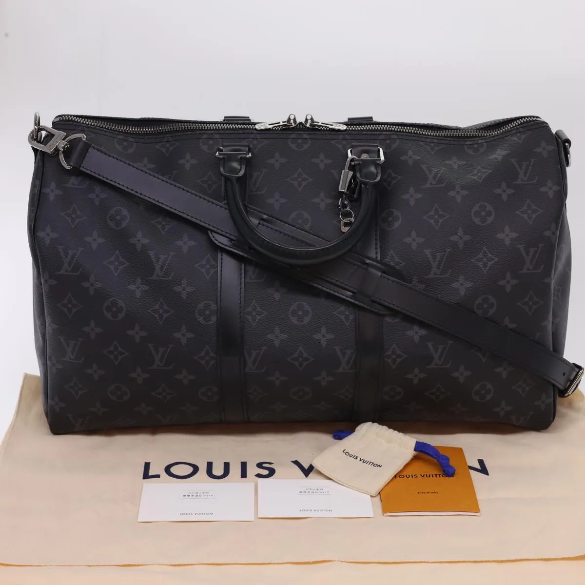 LOUIS VUITTON Eclipse Keepall Bandouliere 45 Boston Bag M43278 LV 40033S
