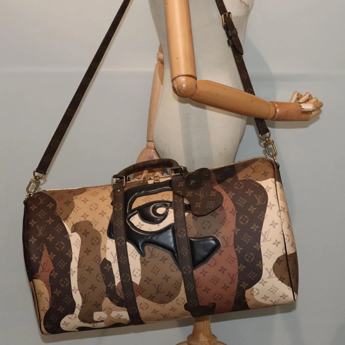 LOUIS VUITTON LV Portrait Keepall Bandouliere 55 Bag Brown M46677 86022S