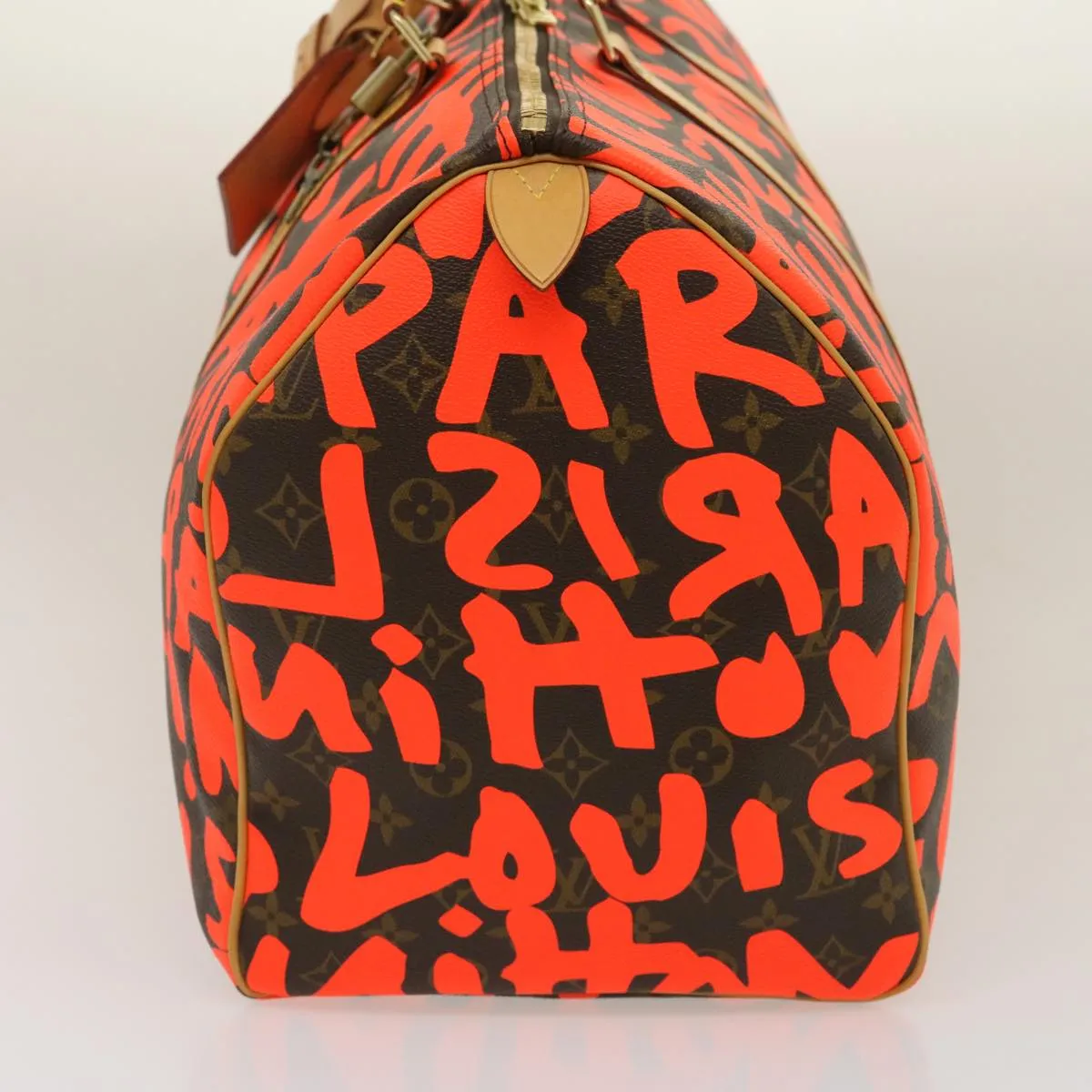 LOUIS VUITTON Monogram Graffiti Keepall 50 Boston Bag Orange M93699 29908S