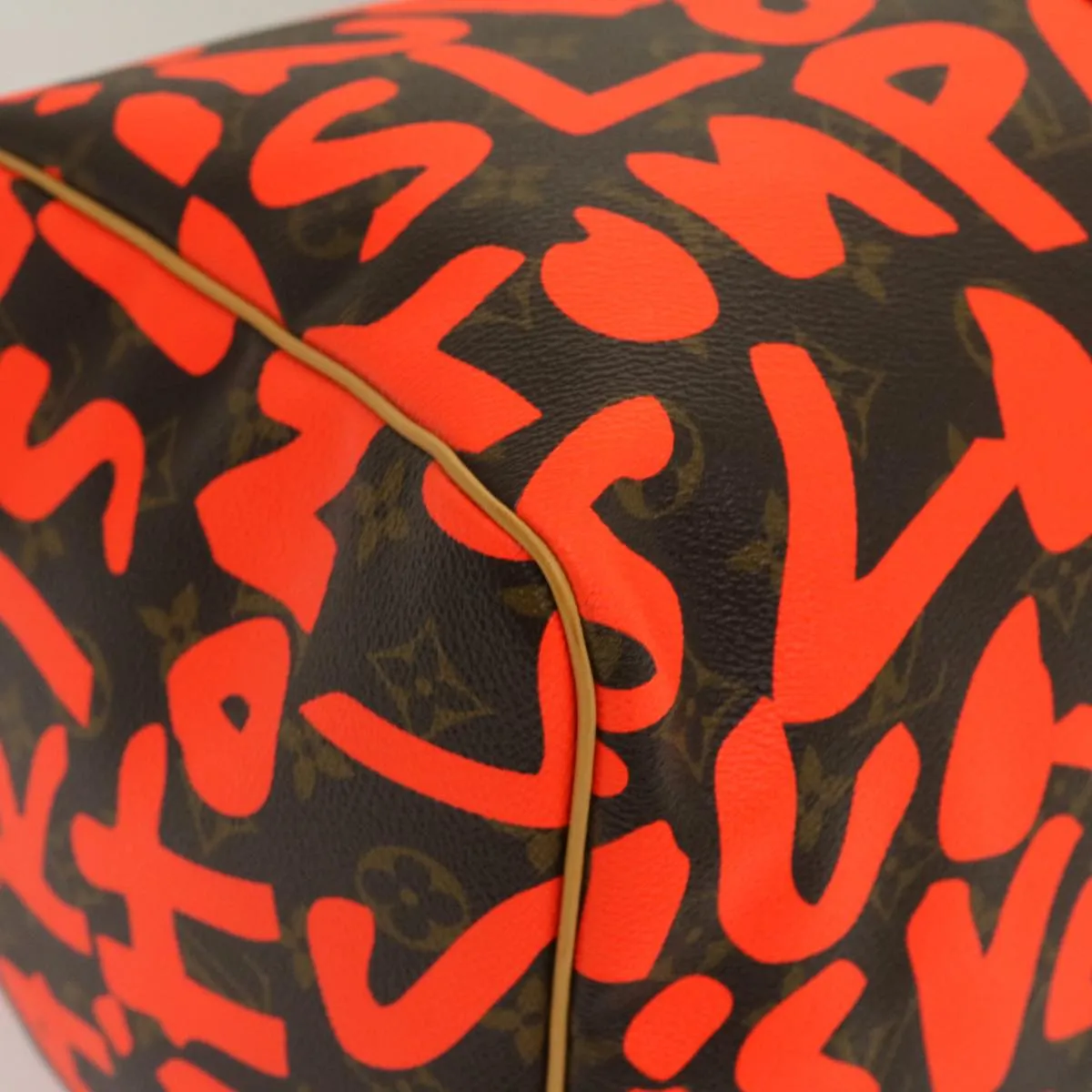 LOUIS VUITTON Monogram Graffiti Keepall 50 Boston Bag Orange M93699 29908S
