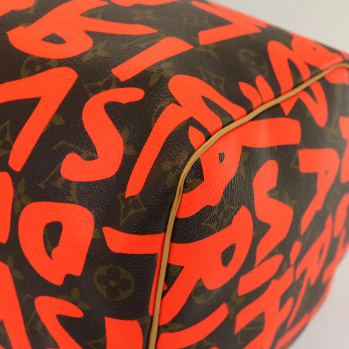 LOUIS VUITTON Monogram Graffiti Keepall 50 Boston Bag Orange M93699 29908S