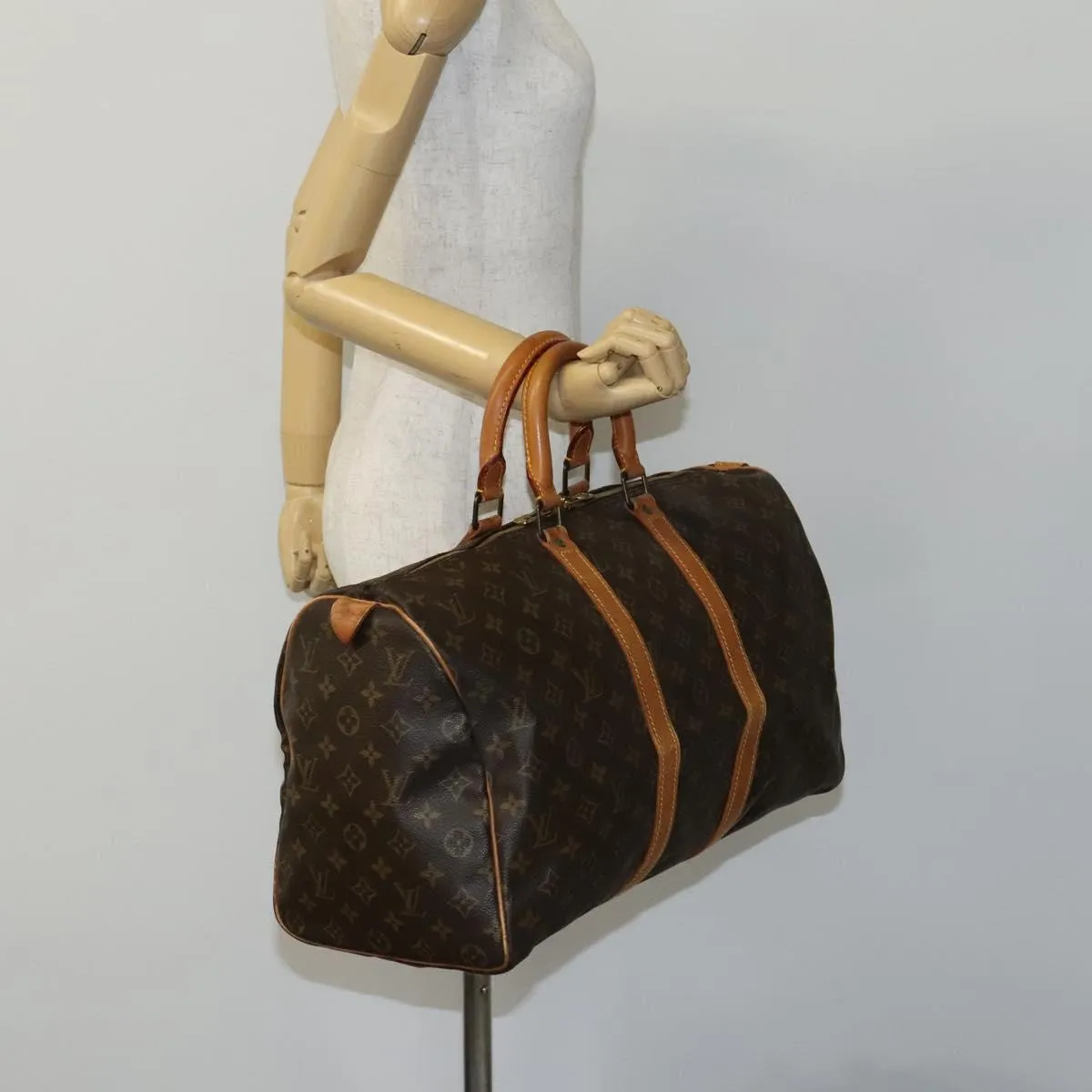 LOUIS VUITTON Monogram Keepall 45 Boston Bag M41428 LV Auth BD996