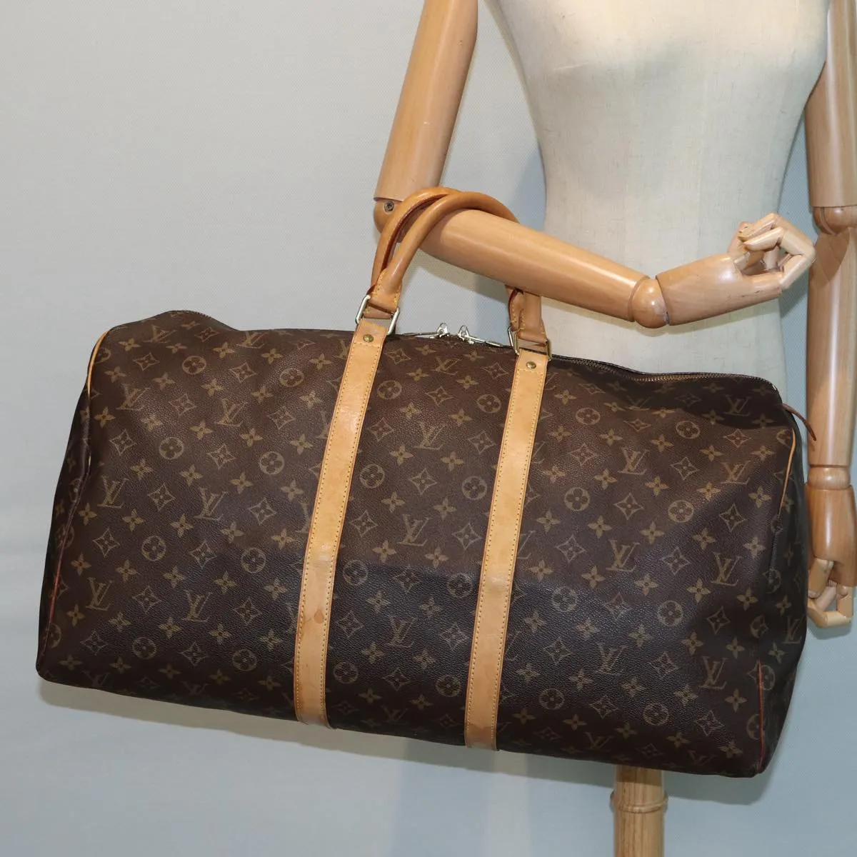 LOUIS VUITTON Monogram Keepall 55 Boston Bag M41424 LV 84412