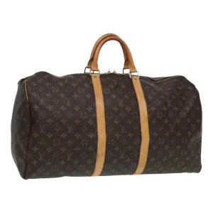 LOUIS VUITTON Monogram Keepall 55 Boston Bag M41424 LV 84412