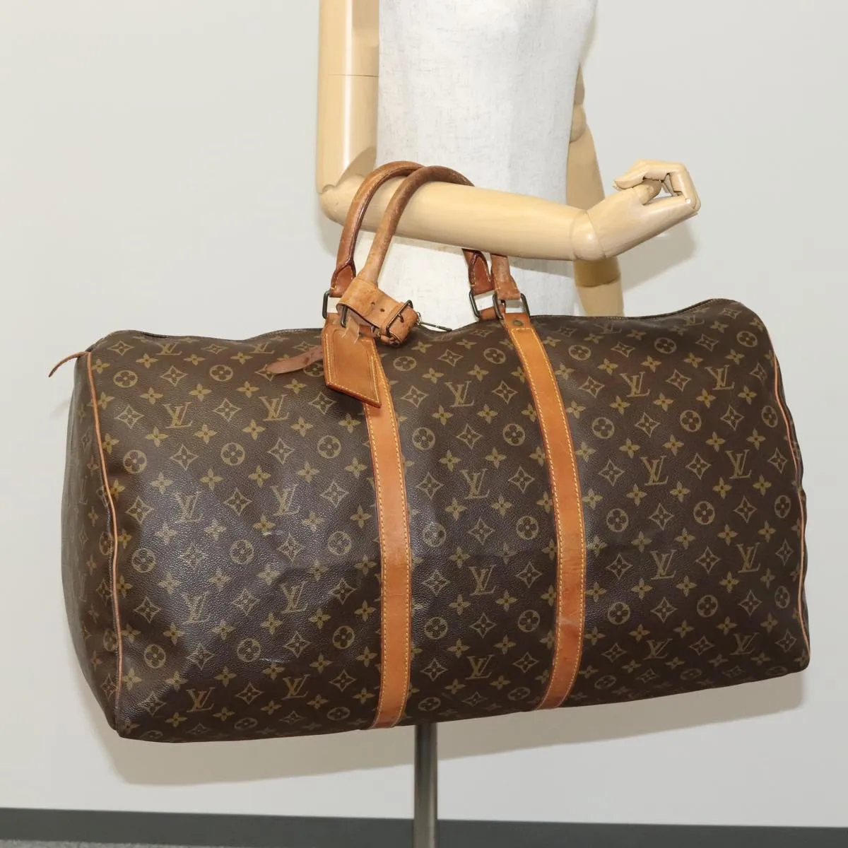LOUIS VUITTON Monogram Keepall 60 Boston Bag M41422 LV 109836