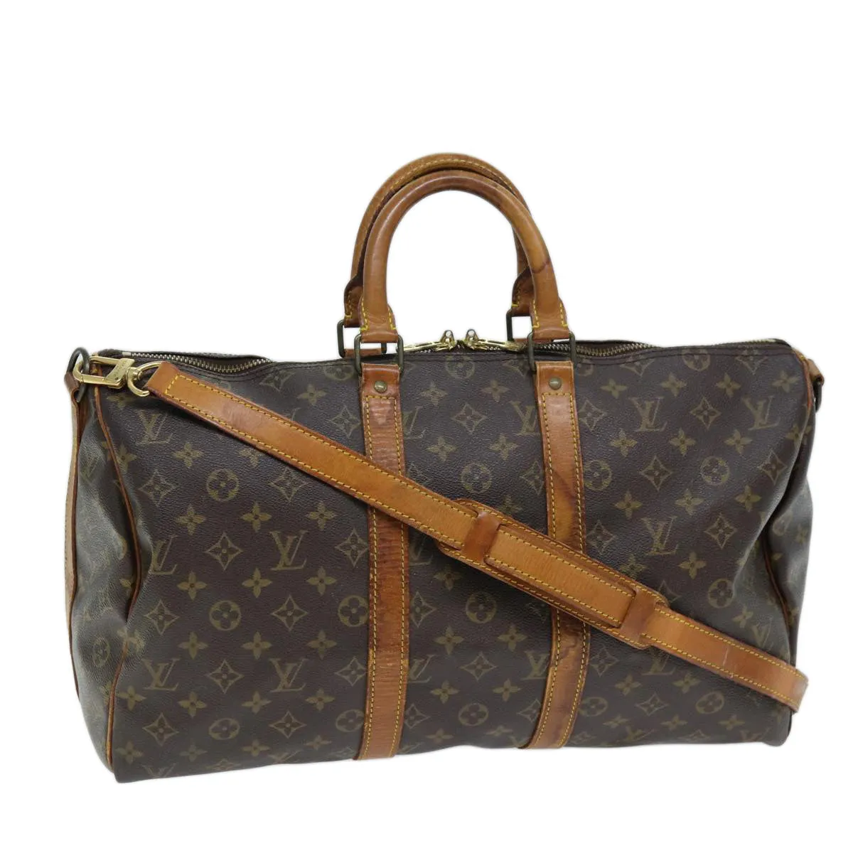 LOUIS VUITTON Monogram Keepall Bandouliere 45 Boston Bag M41418 LV bs13714