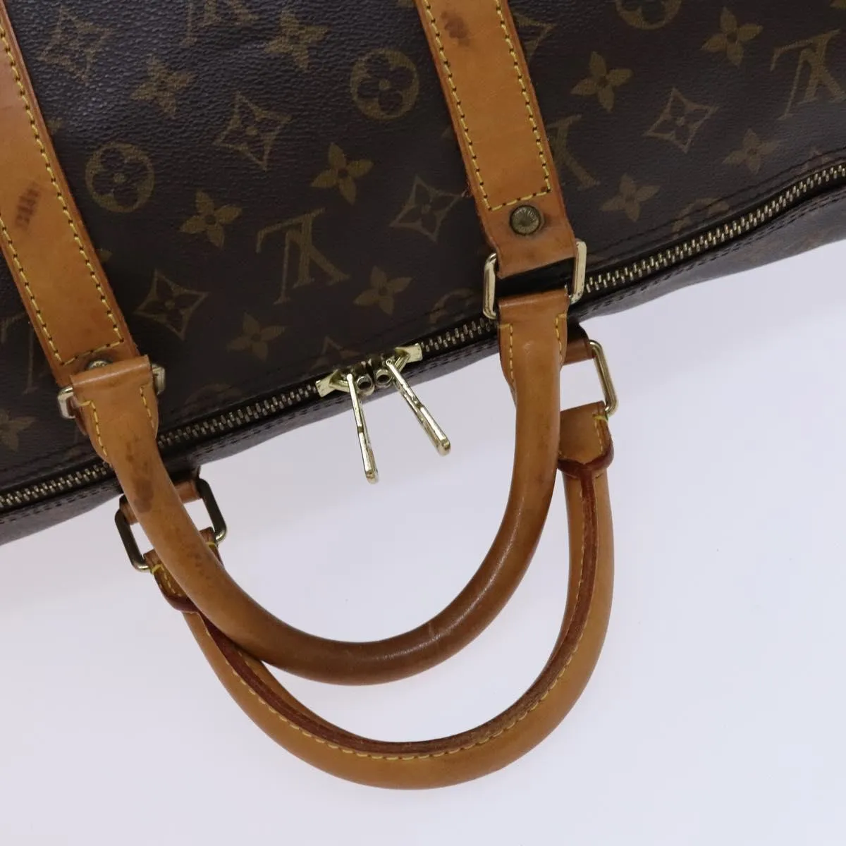 LOUIS VUITTON Monogram Keepall Bandouliere 55 Boston Bag M41414 LV Auth MY234
