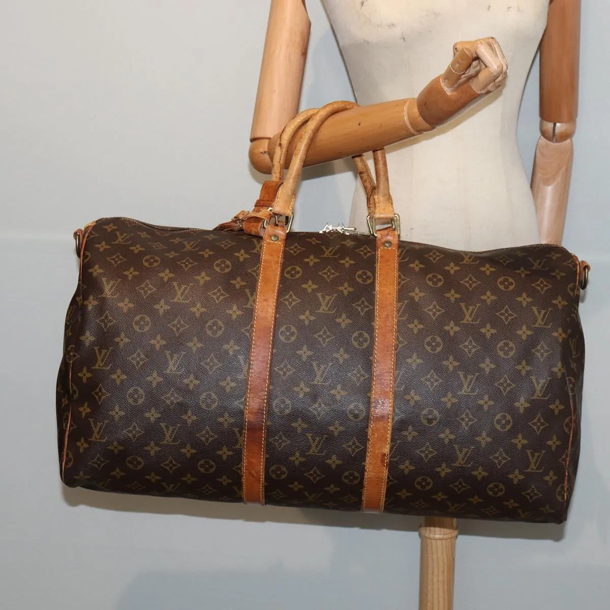 LOUIS VUITTON Monogram Keepall Bandouliere 55 Boston Bag M41414 LV mr374