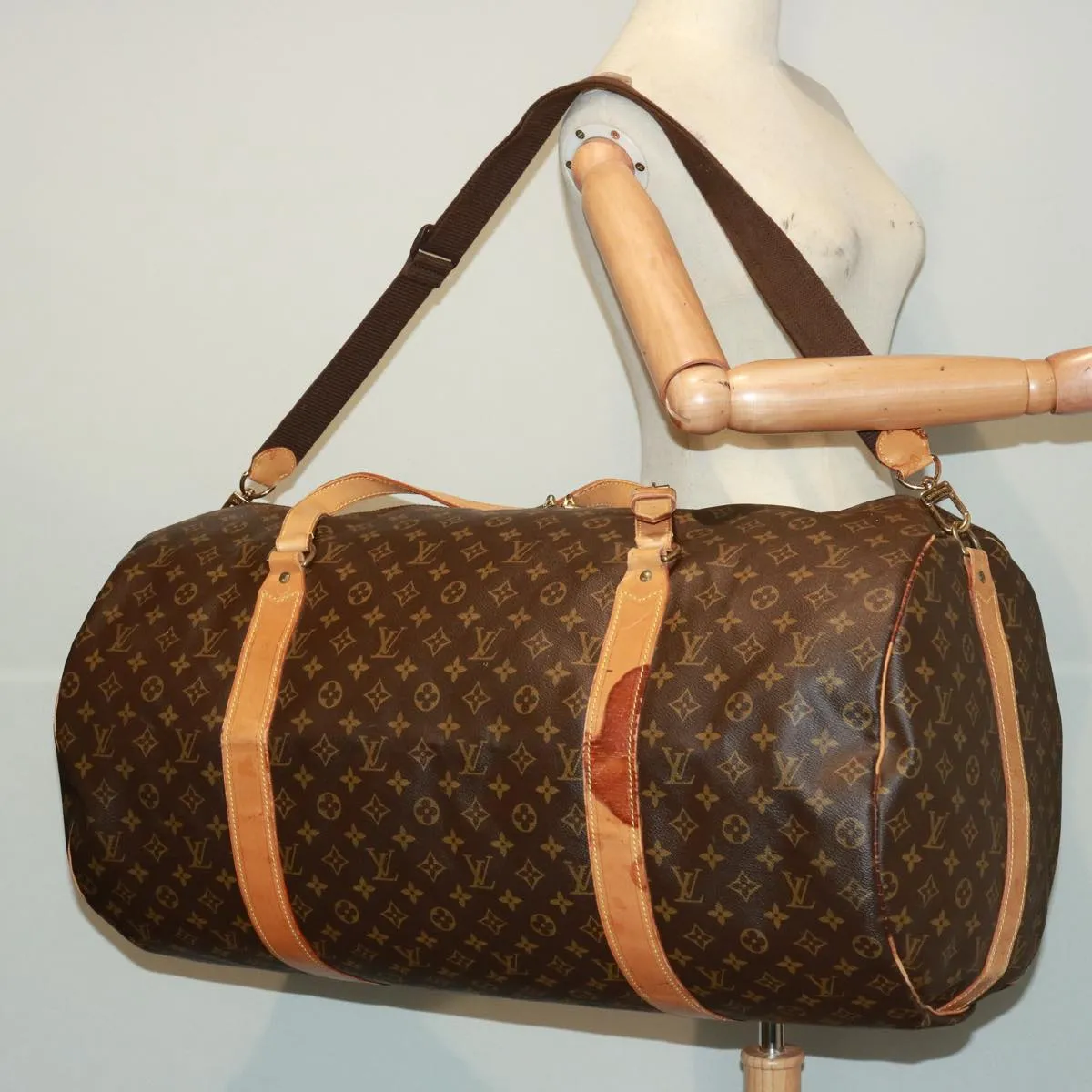 LOUIS VUITTON Monogram Sac Polochon 65 Boston Bag 2way M41222 LV bs15293