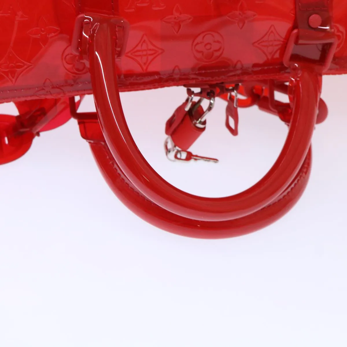 LOUIS VUITTON Monogram Vinyl Keepall Bandouliere 50 Bag Red M41416 52526S