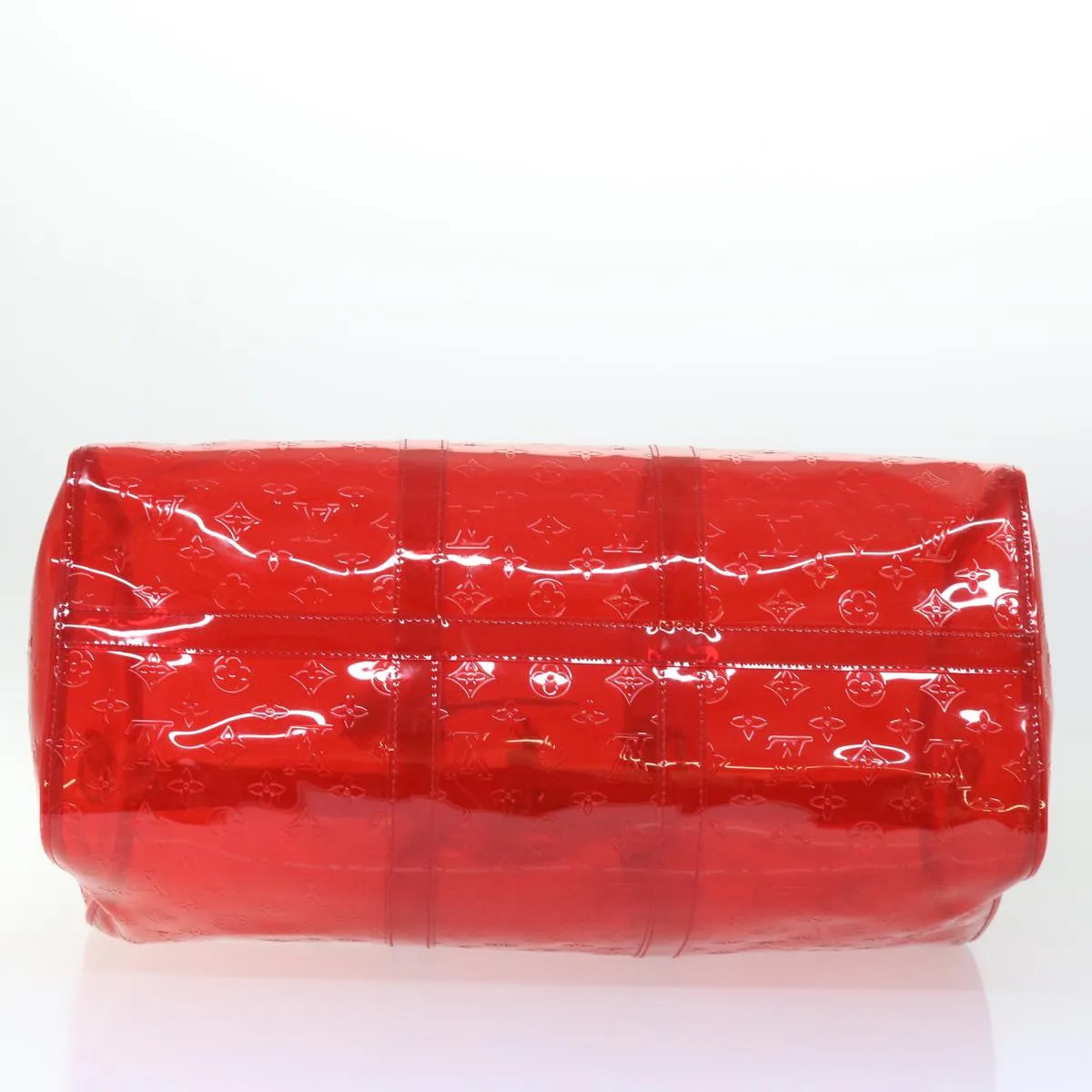 LOUIS VUITTON Monogram Vinyl Keepall Bandouliere 50 Bag Red M41416 52526S
