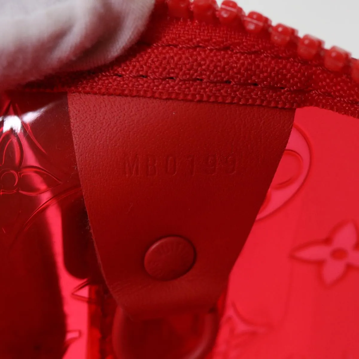 LOUIS VUITTON Monogram Vinyl Keepall Bandouliere 50 Bag Red M41416 52526S