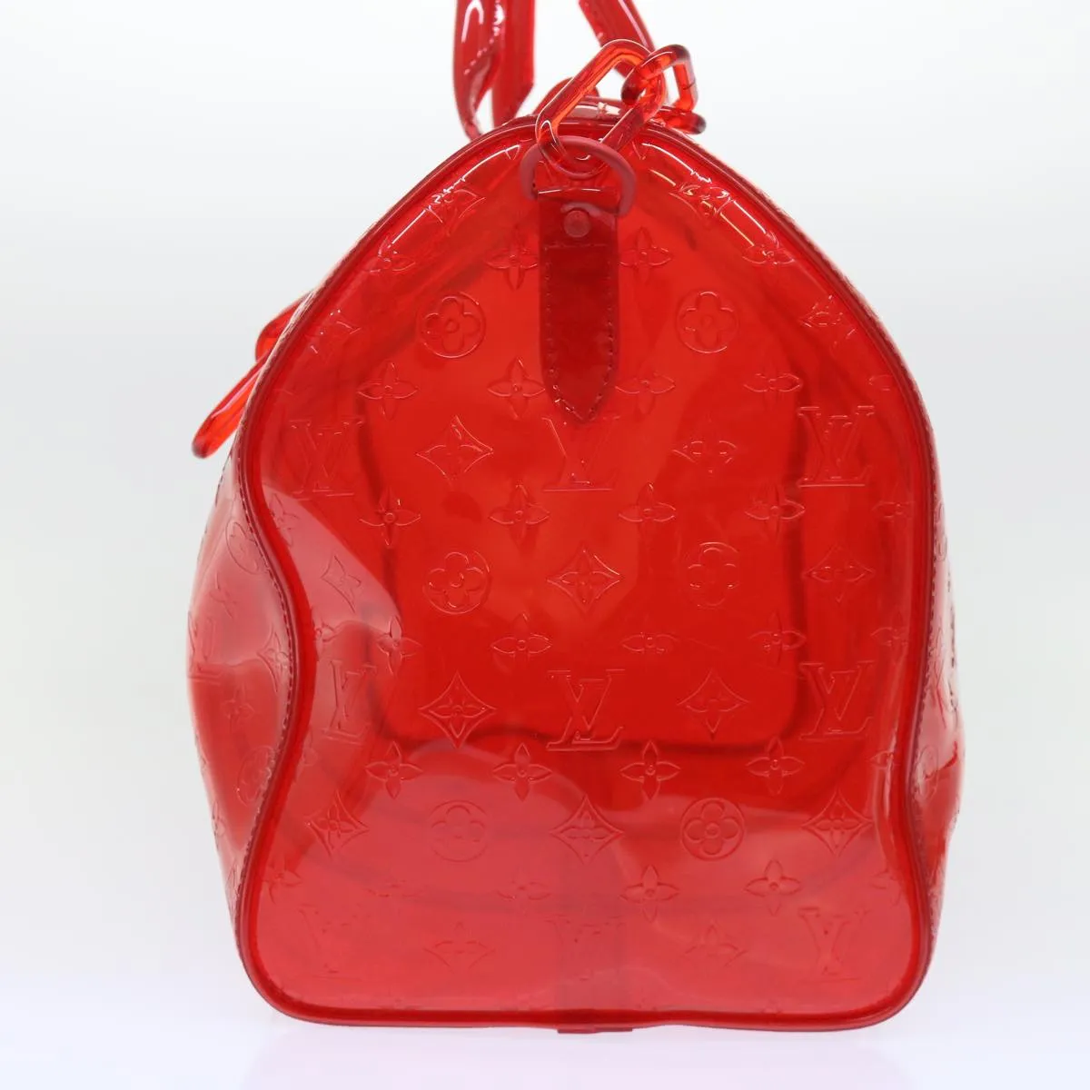 LOUIS VUITTON Monogram Vinyl Keepall Bandouliere 50 Bag Red M41416 52526S