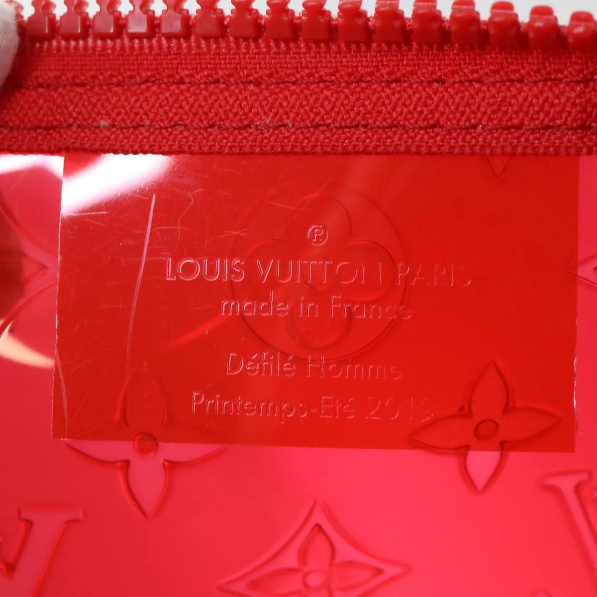 LOUIS VUITTON Monogram Vinyl Keepall Bandouliere 50 Bag Red M41416 52526S