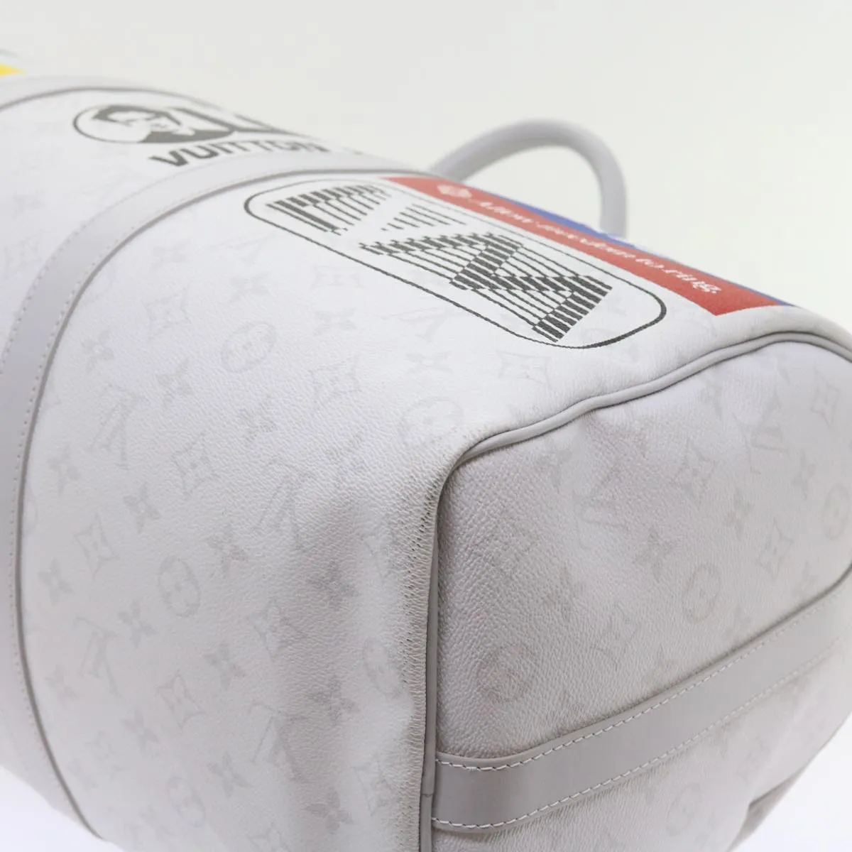 LOUIS VUITTON Monogram White Keepall Bandouliere 50 Bag M44643 LV 55862S