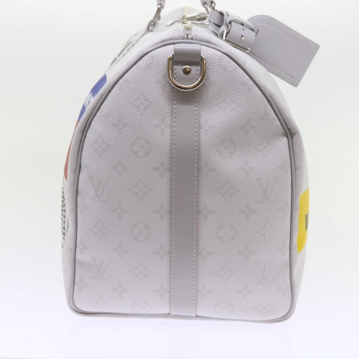 LOUIS VUITTON Monogram White Keepall Bandouliere 50 Bag M44643 LV 55862S