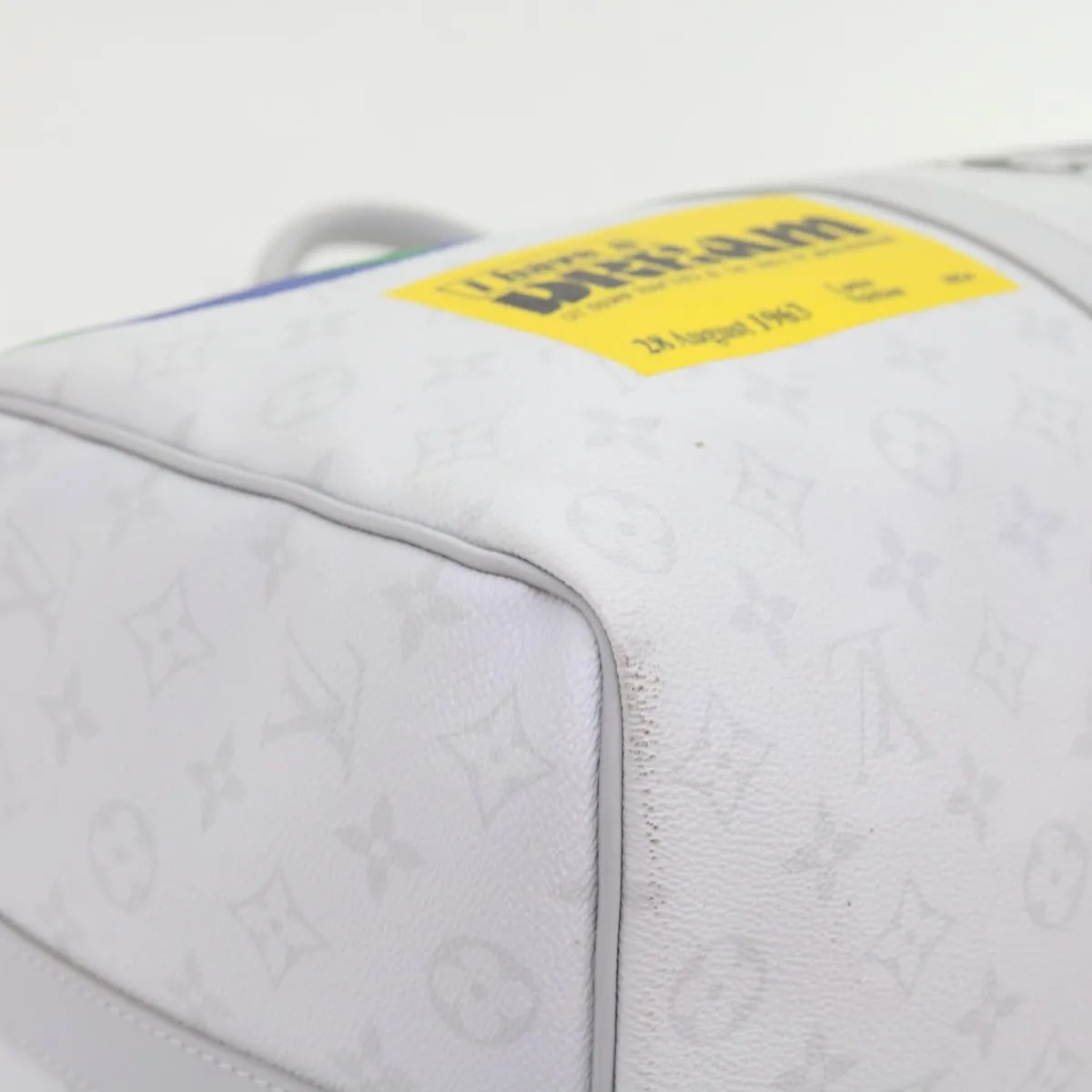 LOUIS VUITTON Monogram White Keepall Bandouliere 50 Bag M44643 LV 55862S