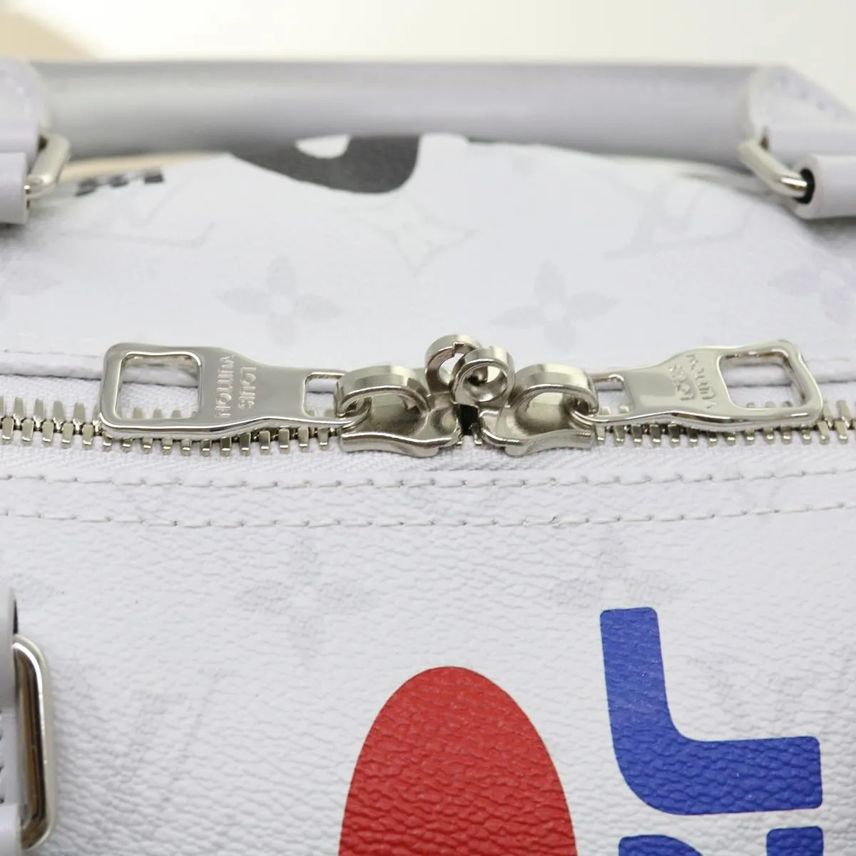 LOUIS VUITTON Monogram White Keepall Bandouliere 50 Bag M44643 LV 55862S