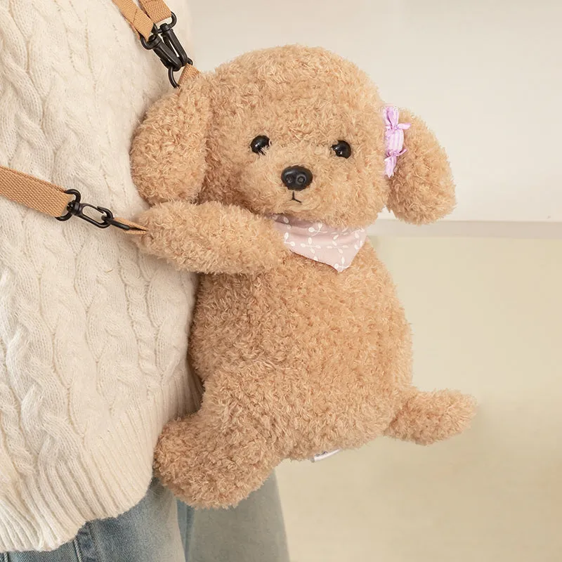 Lovely Teddy Dog Crossbody Plush Bag