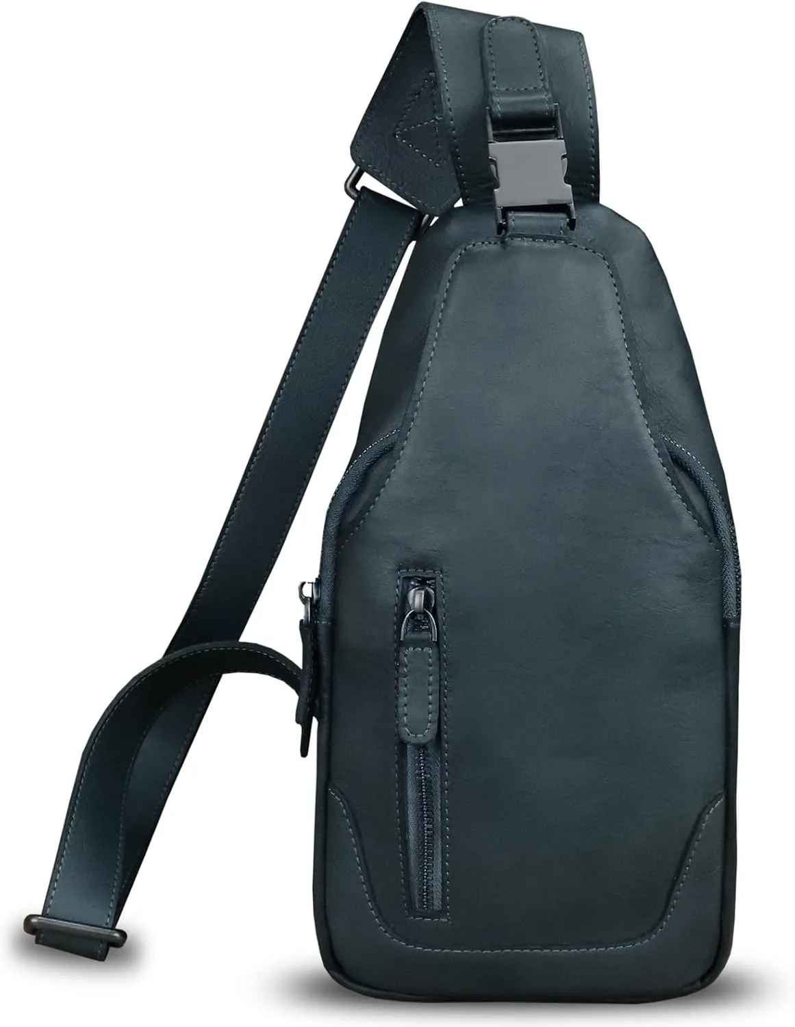 LRTO Genuine Leather Silng Bag for Men and Women Fashion Real Leather Sling Backpack Shoulder Crossbody Bag Chest Purse