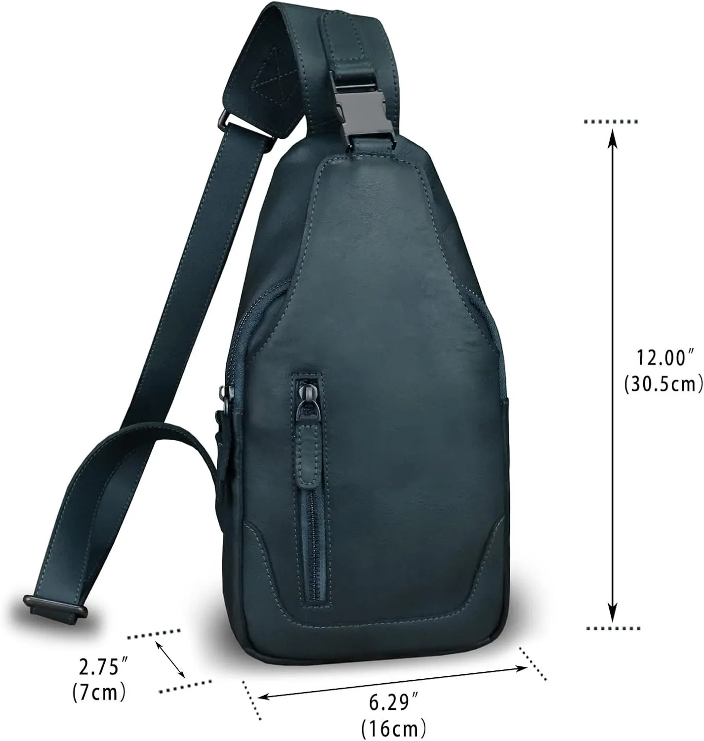 LRTO Genuine Leather Silng Bag for Men and Women Fashion Real Leather Sling Backpack Shoulder Crossbody Bag Chest Purse