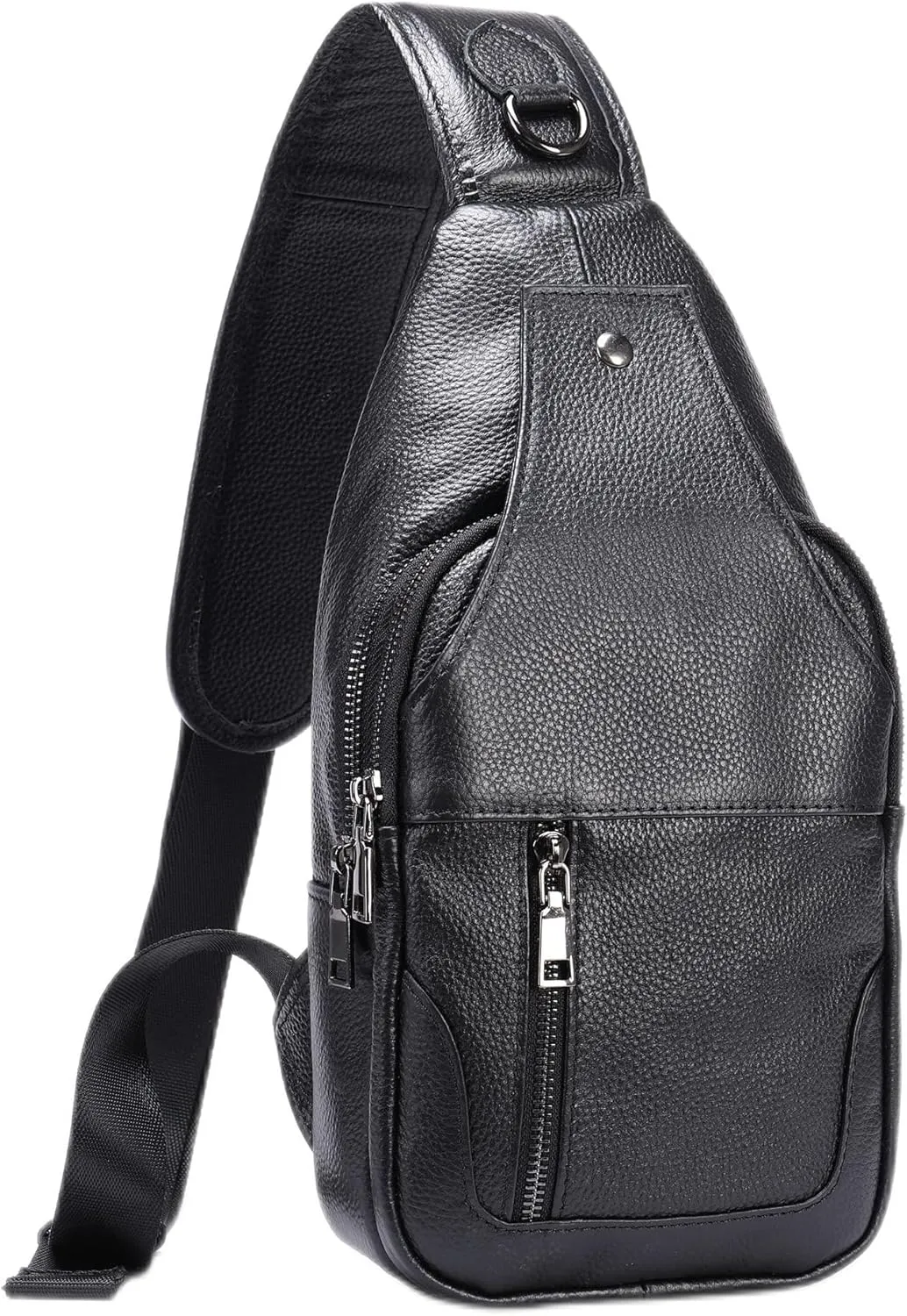 LUKZIJAES Genuine Leather Sling Bag for Men