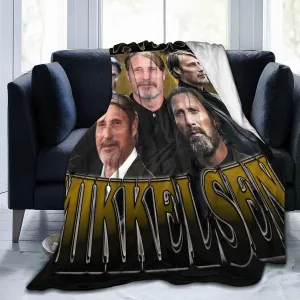 Mads Mikkelsen Blanket Flannel Fleece Printed Throw Blankets Ultra Soft Micro Warm Blanket for All Season Bedding Chair Sofa Couch Bed 50"x40"