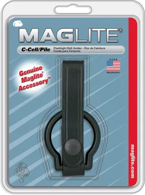 MagLite ASXC046Maglite Black Plain Leather Belt Holder for C-Cell Flashlight