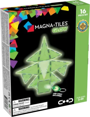 MAGNA-TILES Glow 16-Piece Magnetic Construction Set, The ORIGINAL Magnetic Building Brand